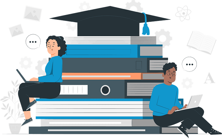students and books